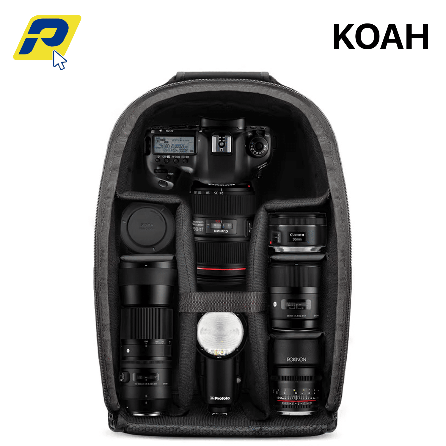 Koah Mochila para camara profesional maletin compatible con accesorios de camaras Sony Canon Nikon ML 3