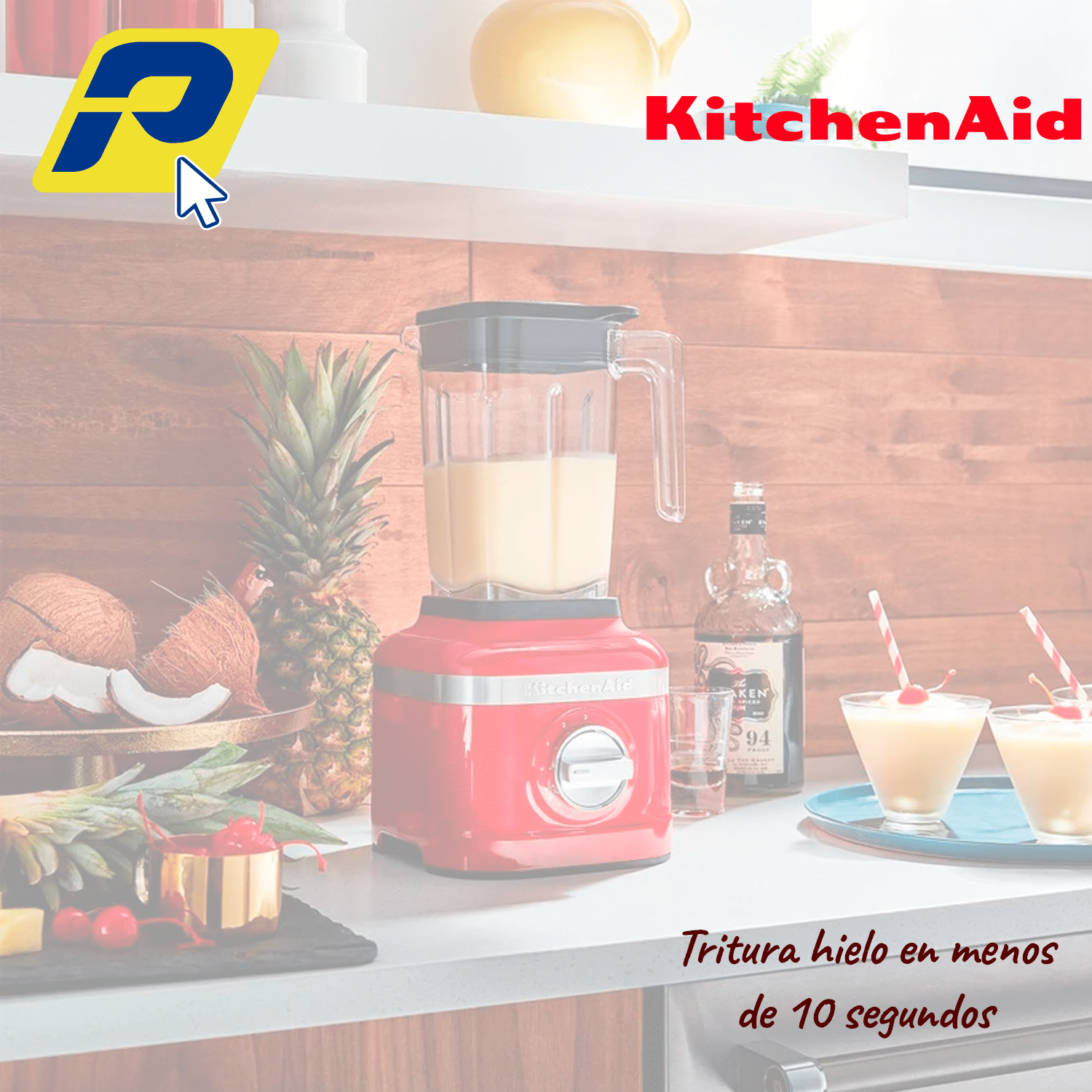 Licuadora Roja kitchen aid KSB1325PA 3 VELOCIDADES MC 2