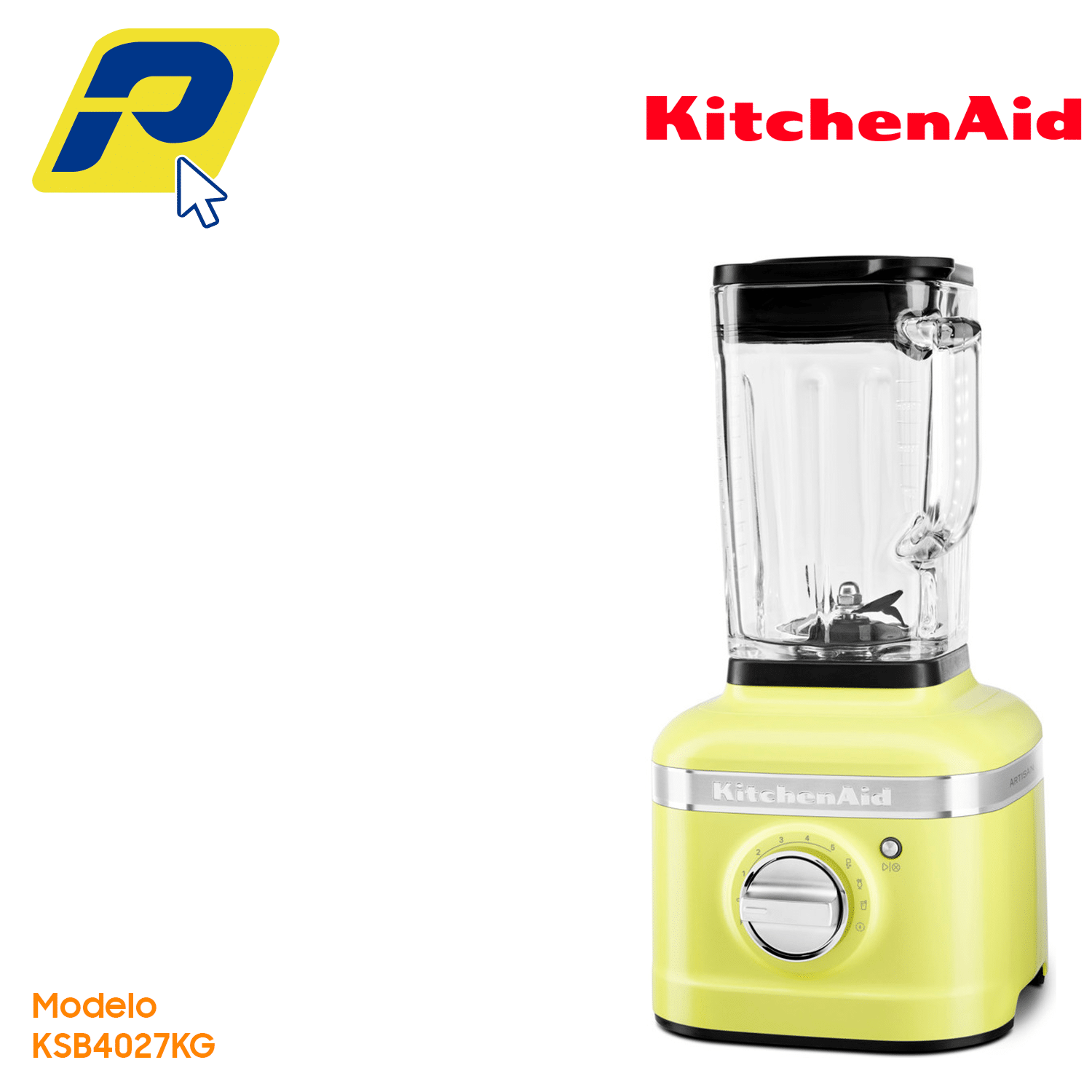 Licuadora Roja kitchen aid KSB1325PA 3 VELOCIDADES MC amarilla