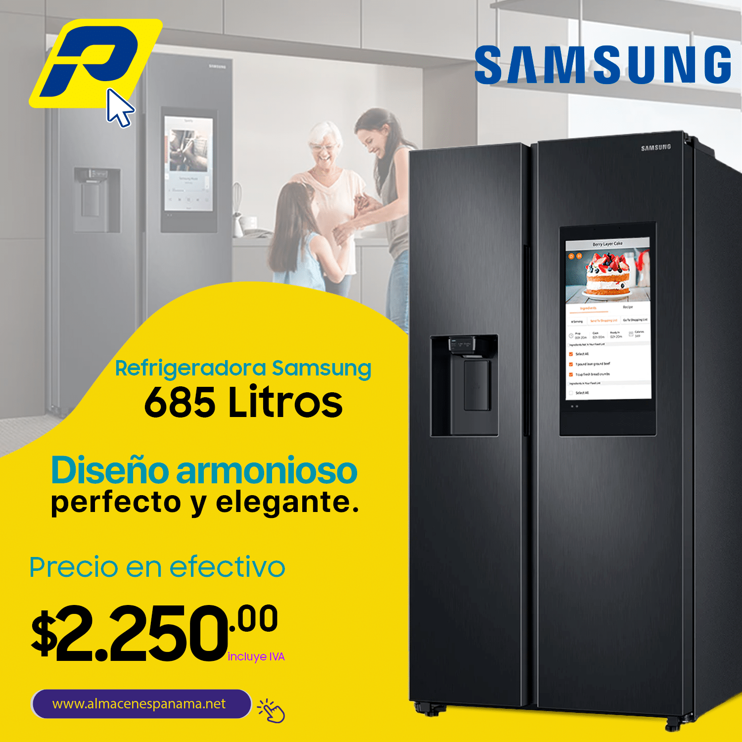 Refrigeradora Samsung RS27T551B1 685 litros 1