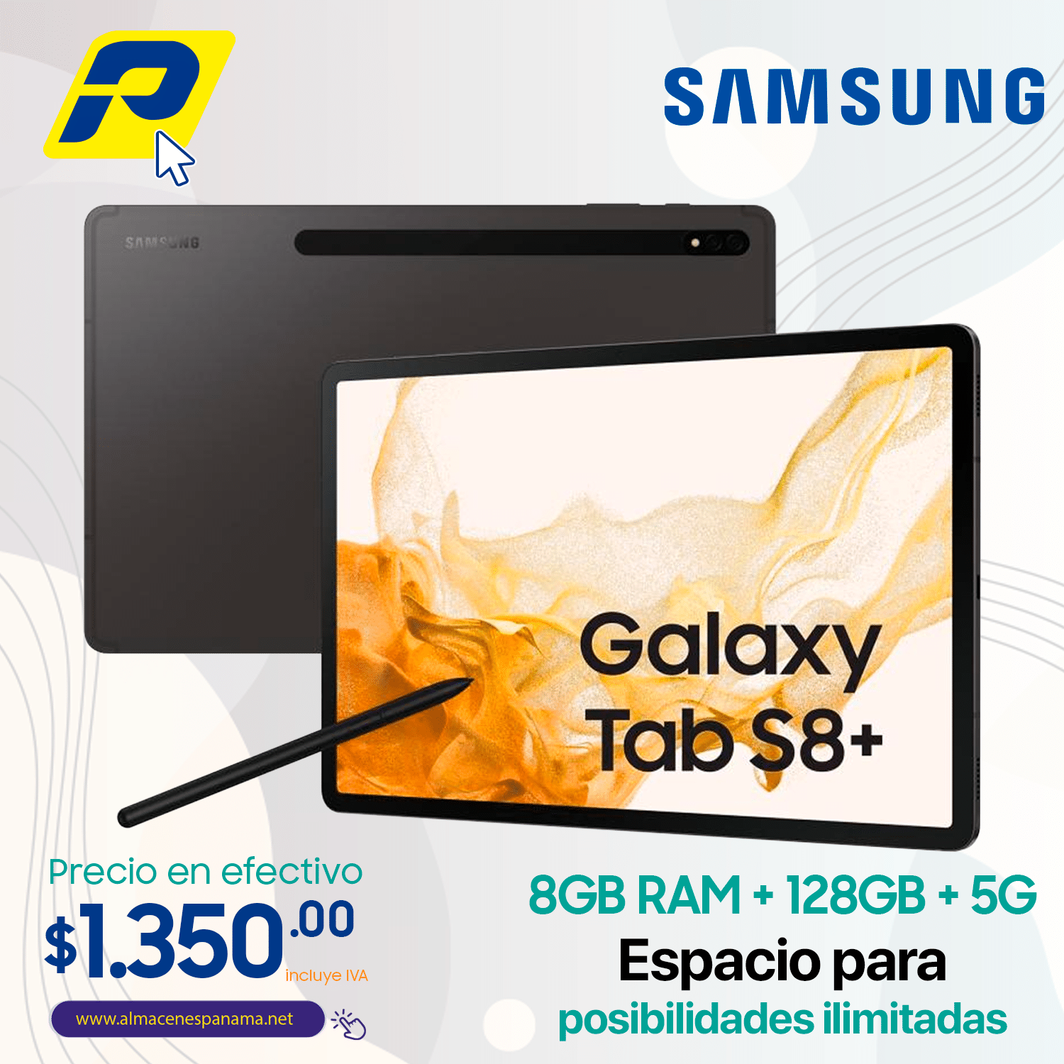 Samsung Galaxy Tab S8 PLUS 8gb Ram 128gB 5G