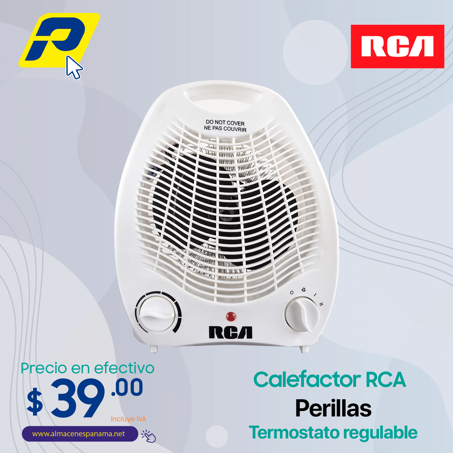 calefactor RCA NSB 200A T pequeno 1500 WATTS