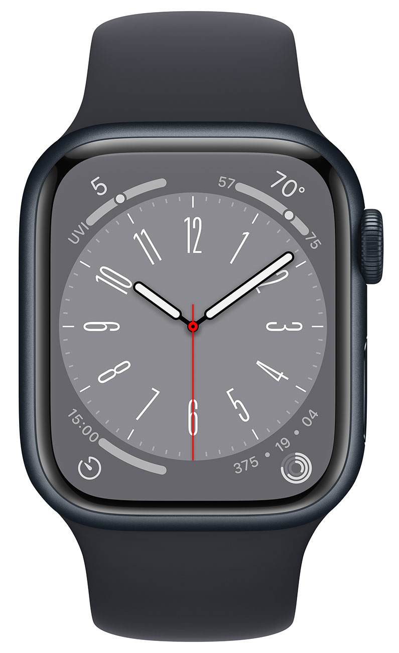 Apple Watch 8 GPS 41mm Midnight MNU73LLA Front 1