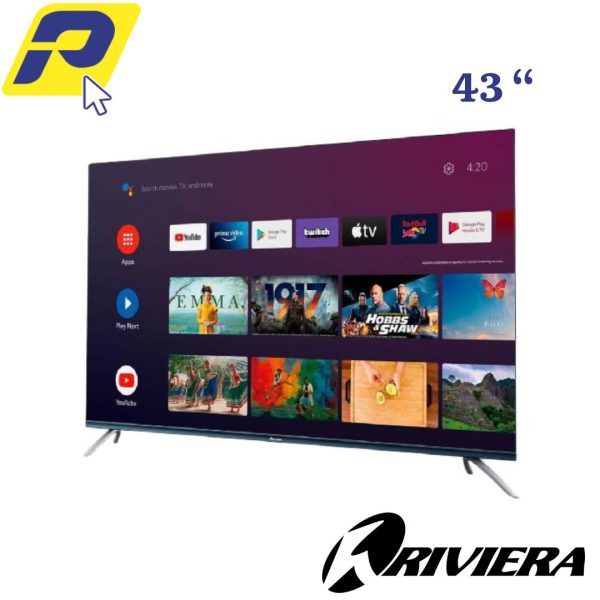 SMART TV RIVIERA 43 PULGADAS FHD (1920x1080) LED ANDROID DOLBY DIGITAL PLUS / RLED-AND43TPXM  vision color negro